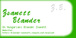 zsanett blander business card
